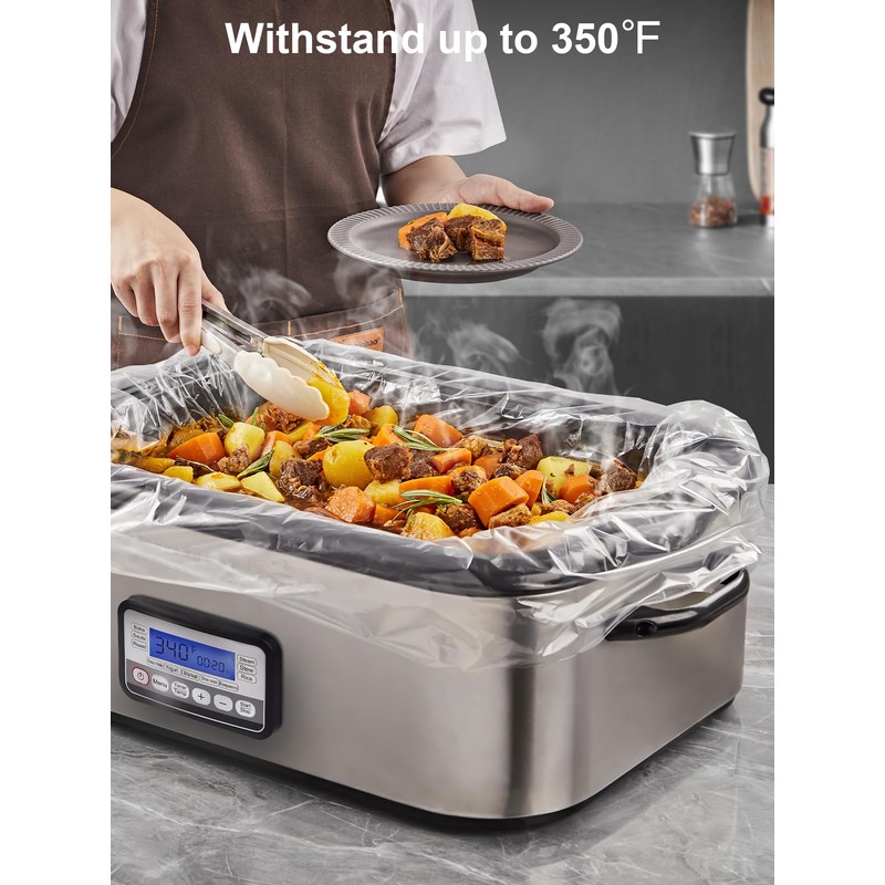 SMARTAKE Electric Roaster Liners, 2 Count Disposable Roaster Liners, Fits
