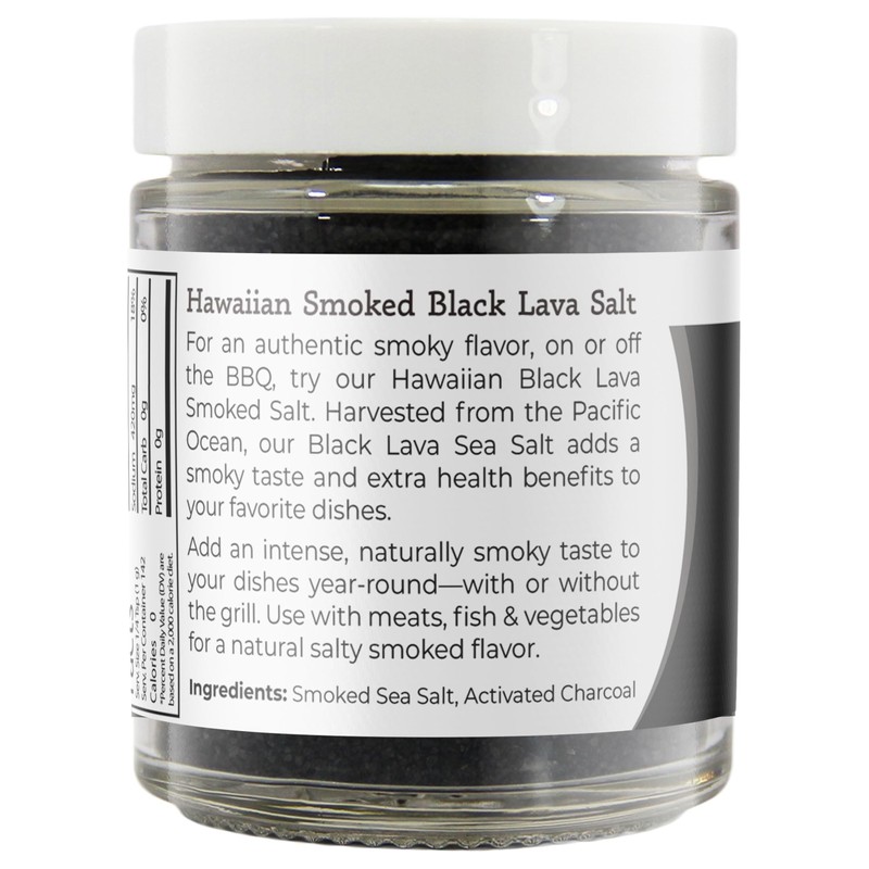 Viva Doria Hawaiian Smoked Black Lava Sea Salt, Fine Grain,