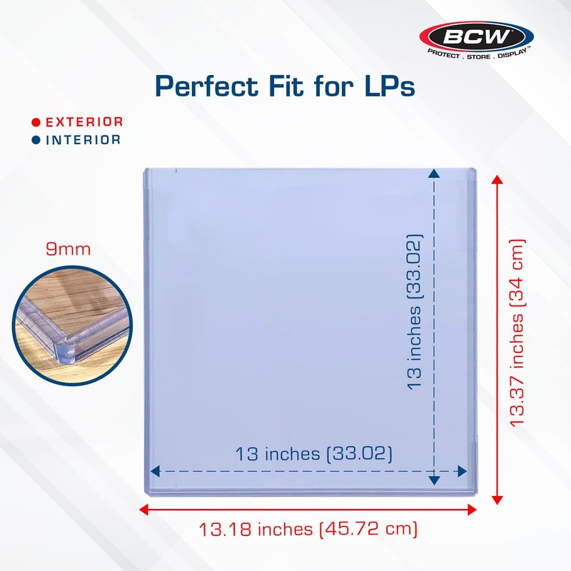 BCW 12-Inch Vinyl Record Topload Holder - 5 Pack |