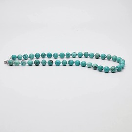 Treasurebay Beautiful 10mm Natural Gemstone Necklace, Handmade Gemstone Necklace for Women (Blue Turquoise)
