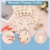 PATIKIL 4" Height Natural Wooden People Cutouts, 32Pcs Blank Female