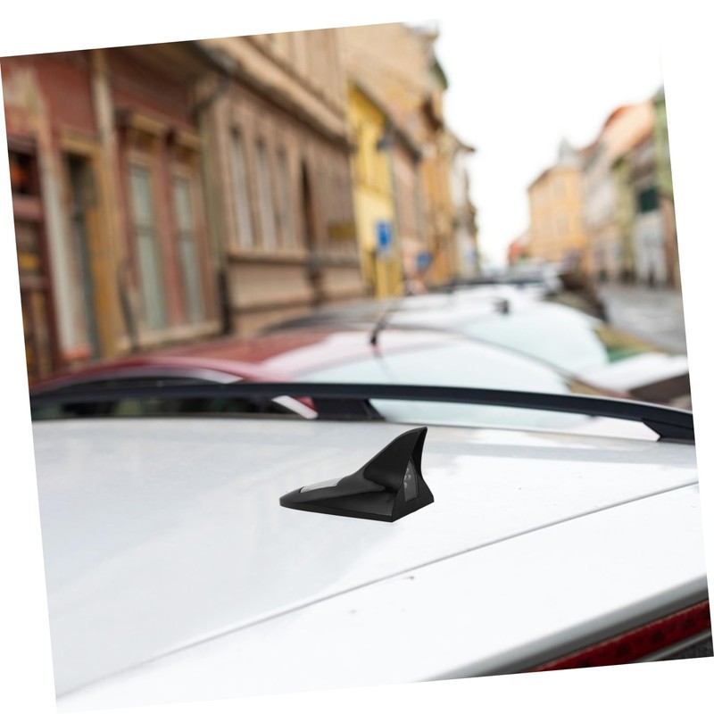 SOLUSTRE 1set Car Fin Antenna Cover Led Warning Lights Solar-Powered