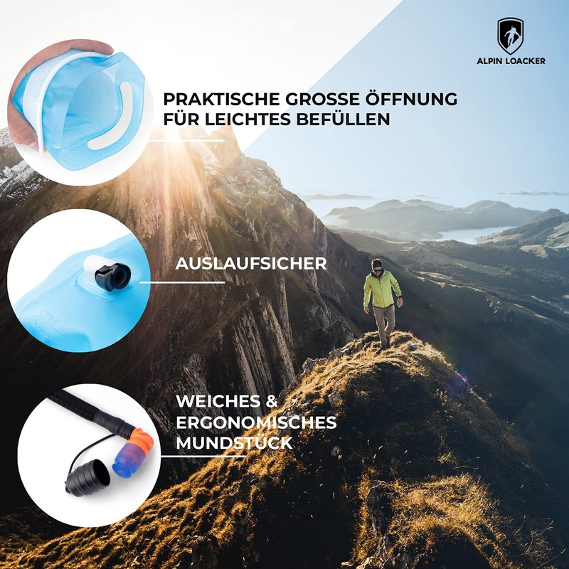 ALPIN LOACKER Outdoor Hydration Bladder with Drinking Tube for Sports