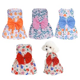 choyaxo 4pcs Cute Dog Dress Pet Dress Puppy Skirt Summer Pet Clothes for Puppy Small Cats