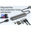 Callstel USB Hub: 6-in-1 Docking Station, 4K HDMI, USB-C, PD