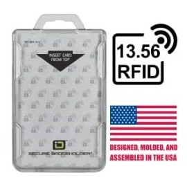 Clear RFID Secure Badge Holder, Plastic, Perfect for ID or Credit Card, Dual Card Protection, 2 Sided Card Holder, 2 Pack