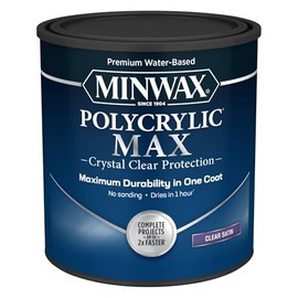 Minwax Polycrylic Max, Satin, Clear, 1 Quart, 611115555