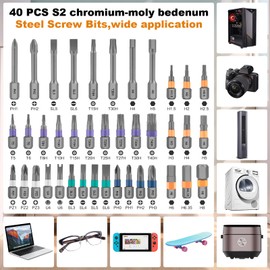 THINKWORK 42 in 1 Ratchet Screwdriver Set, Magnetic Bit Screwdriver Set With Detachable Ratchet Handle, Repair Tool Kit for furniture, computer, bicycle and DIY free Combination