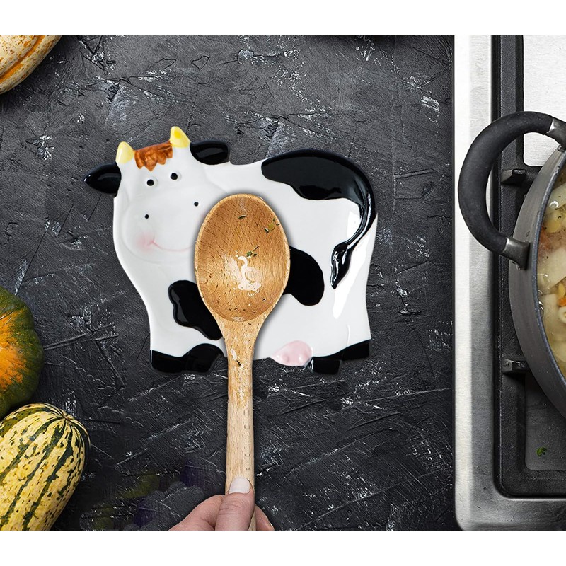 Cow Spoon Rest – Cute Ceramic Cow Shaped Kitchen Spoon