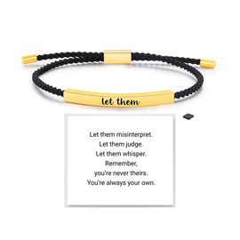 LIU JUN Remember Who The F You Are Motivational Tube Bracelet For Women, Adjustable Hand Bradied Wrap Stainless Steel To My Daughter/Best Friend Inspirational Gifts Jewelry, Medium, Nylon, no gemstone