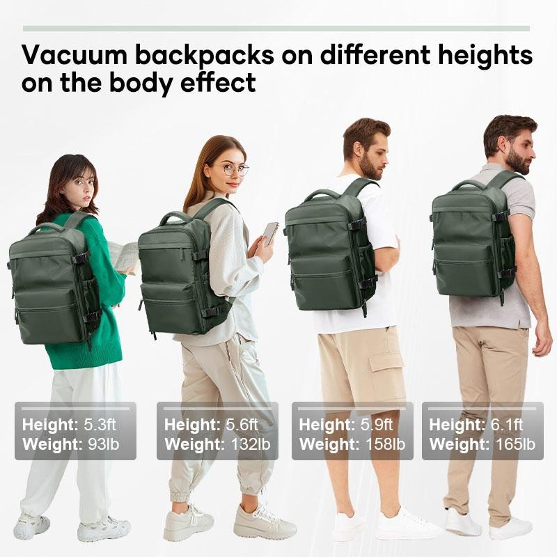 Vacuum Travel Backpack｜Save 30% Space with Compression, Carry-On Size, Wet