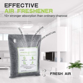 CLEVAST Bamboo Charcoal Air Purifying Bags (4×200g), Removes Odors and Moisture, Nature Fresh Air Purifier Bags, Odor Eliminator for Home, Car, Pets, Bathroom, Basement