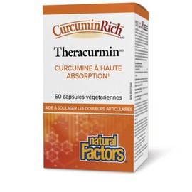 Natural Factors Theracurmin CurcuminRich 30 mg, 60 Vegetarian Capsules, High Absorption Curcumin, Helps Relieve Joint Pain, Proudly Canadian
