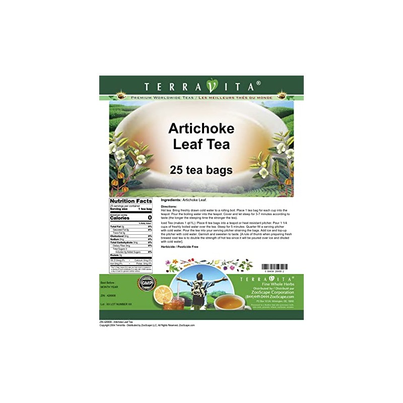 Artichoke Leaf Tea (25 tea bags, ZIN: 426908)