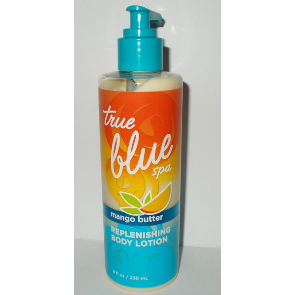 Bath & Body Works True Blue Spa Mango Butter Replenishing Body Lotion 8 oz