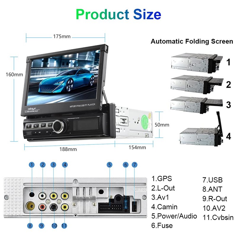 Hikity Single Din Touchscreen Car Stereo 7 Inch Touch Screen