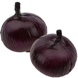 Funzhan 2pcs Artificial Onion Vegetable Decoration Faux Realistic Purple Onion Fake Ornament for Kitchen Decor Simulation Home Party Christmas Harvest Food Props