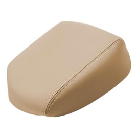 SecosAutoparts Leather Center Console Lid Armrest Cover Skin Beige Compatible with Honda Pilot 2009 2010 2011 2012 2013 2014 2015 (Leather Part only)