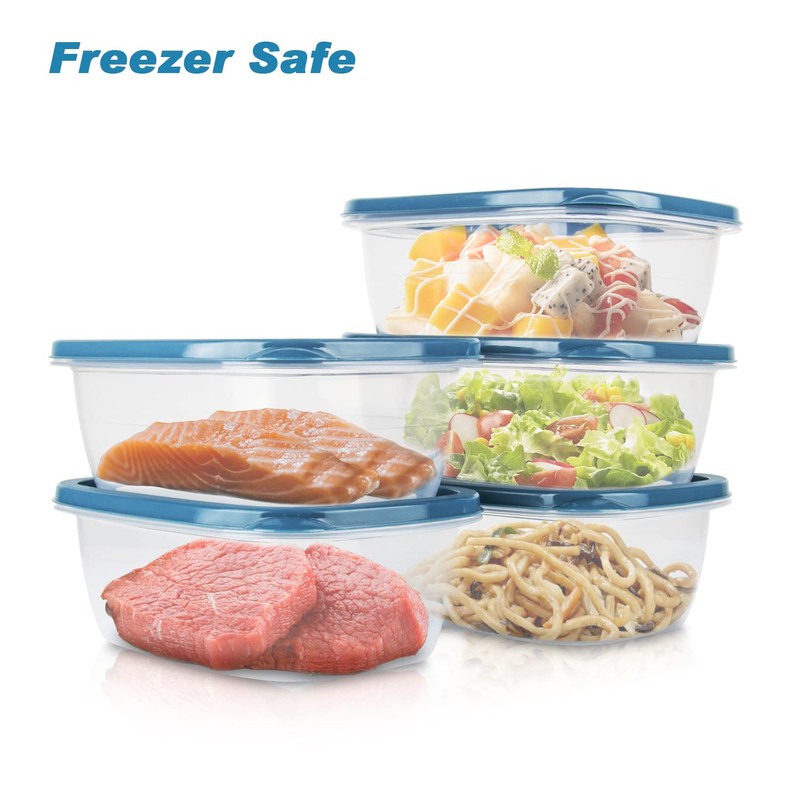 EFISH 5 Pieces Rectangular Plastic Cooling Container Food Storage Box