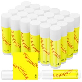 Suttmin 24 Pcs Softball Lip Balm Softball Team Gifts Softball Party Favors Softball Lip Balm Gift for Softball Team Softball Party Guest Supplies