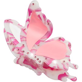 Acetate Butterfly Hair Claw Clips - Rhinestone Jaw Clips, 3.54 Inch, Beautiful Pink, Hair Accessories for Women (Small Pink)