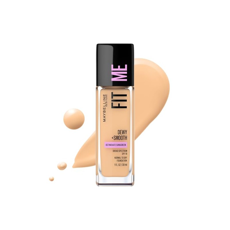 Maybelline Fit Me Dewy + Soft Foundation Maquillaje, Warm Nude,