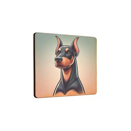 Wooden Fridge Magnet Doberman Dog Artwork with Retro Style, Unique Design for Home Decor (mag-kf25-252)