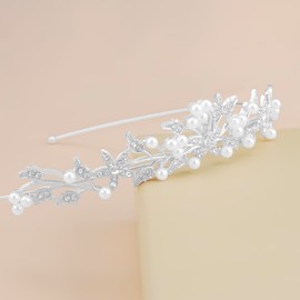 Chanaco Crowns and Tiaras for Women Wedding Hair Accessories Bridal Tiara Wedding Crown for Bride Prom Headband Bachelorette Party Bridal Shower Decoration Engagement Gifts(Silver, All)