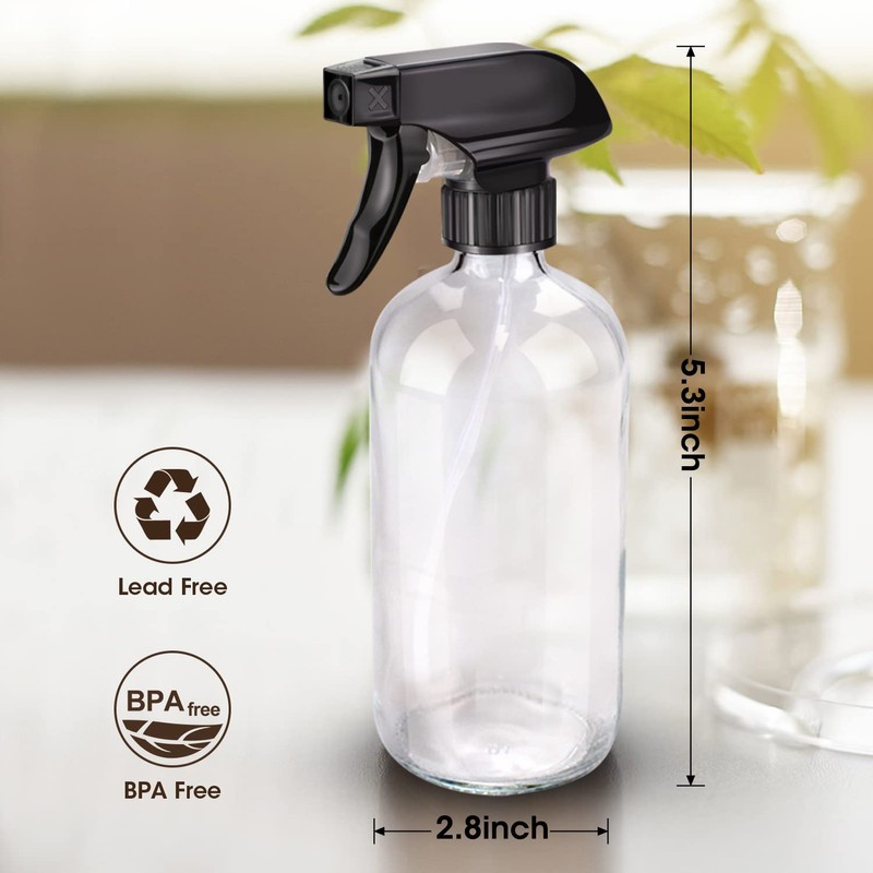 Wedama Glass Spray Bottles, 16 oz Glass Spray Bottles for