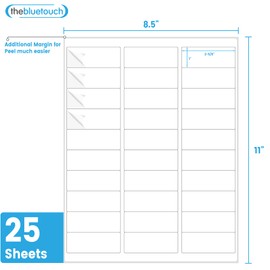 THEBLUETOUCH 30 Sheets Printable Address Labels, 1" x 2-5/8", 30 Stickers per Sheet, Used for Mailing (750 Labels)