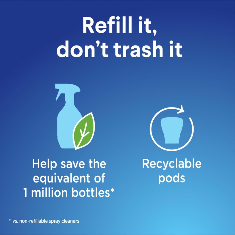 Clorox Bleach-Free Bathroom Foamer Refill Pods, Household Essentials, Rain Clean,