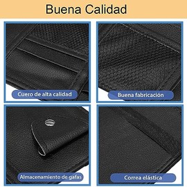 Organizador Visera para Auto, Organizador Parasol Coche, Multifuncional Bolsa de Almacenamiento Visera para Almacenar Pequeños Objetos en Automóviles para Gafas de Sol ,Tarjeta ,Bolígrafos (Negro)