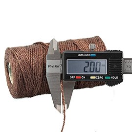 G2PLUS 100 m Dark Brown Jute Cord, 2 mm Jute Cord for Garden, 3-Layer Craft Cord for Crafts, Jute Decorative Cord for DIY Arts and Crafts Gardening