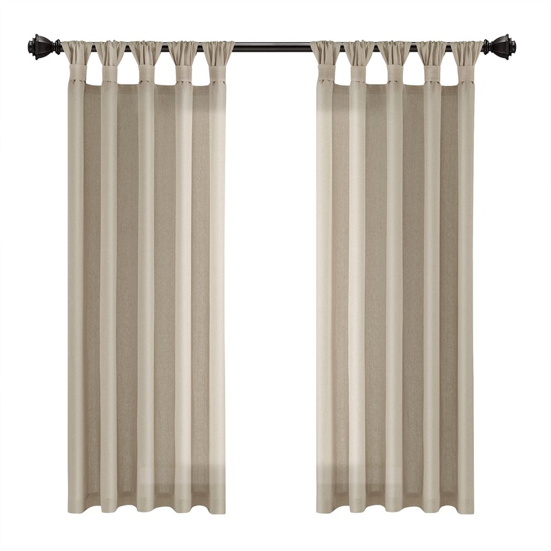 Lush Decor Burlap Knotted Tab-Top Window Curtain Panel Pair, 45"W