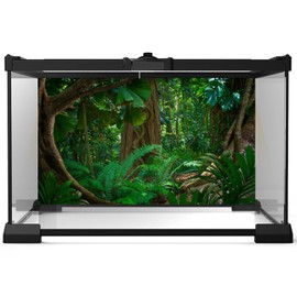 Forest Terrarium Background Tropical Rainforest Aquarium Background Huge Tree Rainforest Reptile Habitat Background Green Leaves Plants Aquarium Background Backdrop Durable Vinyl 72x24in