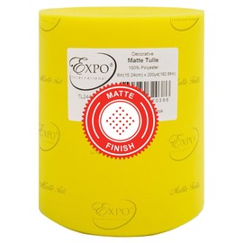Expo International Decorative Matte Tulle, Roll/Spool of 6” X 200 Yards, Lightweight Polyester Tulle Fabric for Tutus, Costumes, and Party Decorations, Washable, Easy-to-Use, Yellow