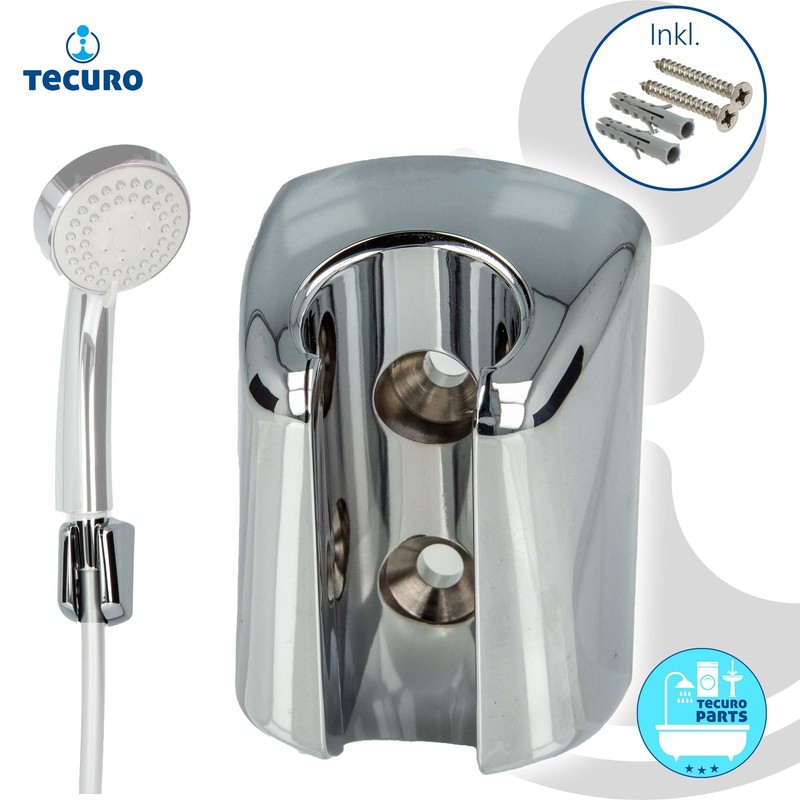 tecuro Shower Holder Wall Bracket for Hand Shower Chrome-Plated Plastic