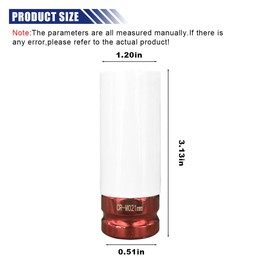 1/2" Drive 21 mm Lug Nut Impact Socket, Non-Marring Deep Lug Nut Socket, Thin Wall Wheel Rim Protector Sleeved Socket (21mm/0.8inch)