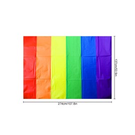 Jagowa Rainbow Table Cloth Pride Party Table Cloth Disposable Plastic Rectangular Table Covers Gay Pride Rainbow Party Decoration Supplies