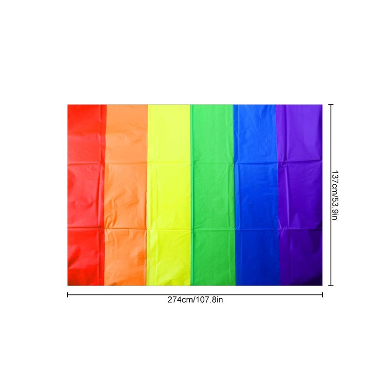 Jagowa Rainbow Table Cloth Pride Party Table Cloth Disposable Plastic