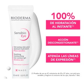 Bioderma Sensibio Gel Contorno de Ojos, Hidrata y Descongestiona, 15 ml