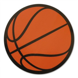 Novel Merk Sports Ball Vinyl Stickers - 3” Round Individual Decals for Laptop, Water Bottle, Party Favors, & Decor - Waterproof (Basketball 1 Pack)