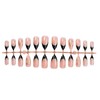 Black Golden Press on Nails Short Almond Fake Nails French