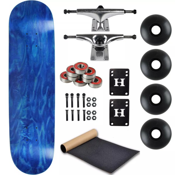 Moose Complete Skateboard Stain Blue 8.5" With Silver Trucks and
