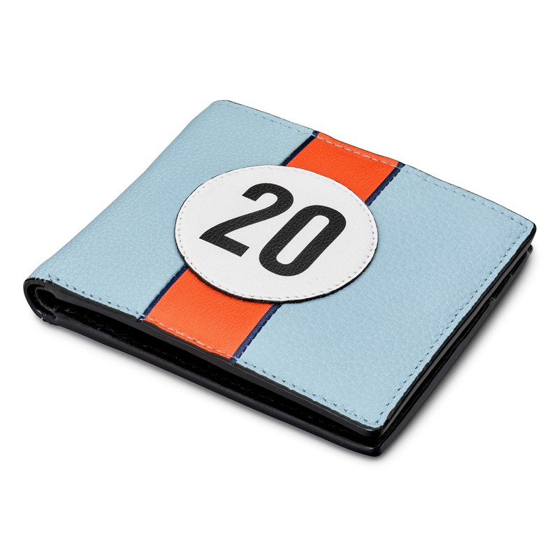 Yoshi Race Car Livery #20 Men's Leather Wallet, Genuine Blue