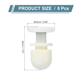 sourcing map 25mm Shower Door Rollers, Sliding Shower Doors Runners Wheels Replacement for Bathroom Glass Doors 4-6mm, White 8 Pcs