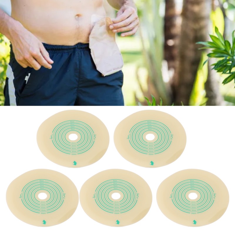 5pcs Ostomy Bag Barrier Clear Scale Cuttable Self Adhesive Hydrocolloid
