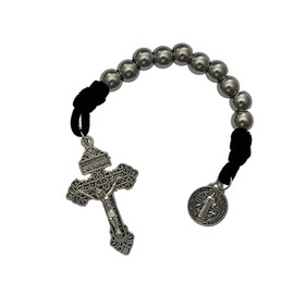 Intercession Paracord Pocket Decade Rosary (Black)