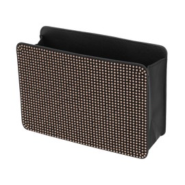 TUCKBOLD Car Trash Can Portable Seat Back Trash Bin Gold Tone 1 Pc 7.9" Length 2.8" Width 5.5" Height Faux Leather