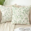 VOGOL Farmhouse Throw Pillow Covers, Country Rustic Green Leaves Pattern